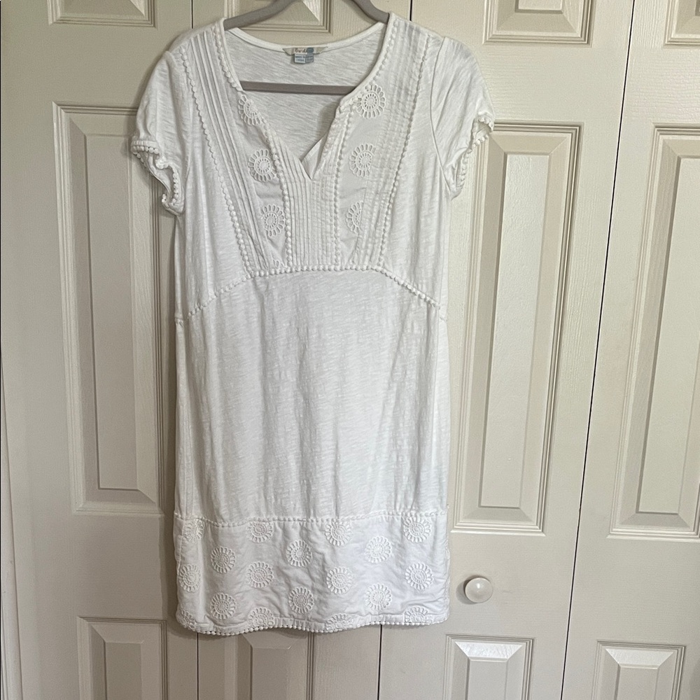 Boden White Cotton Embroidered Tunic